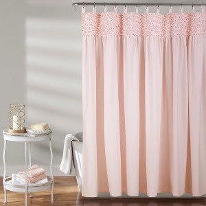 Lush Decor Solid Shower Curtain Pale Blush