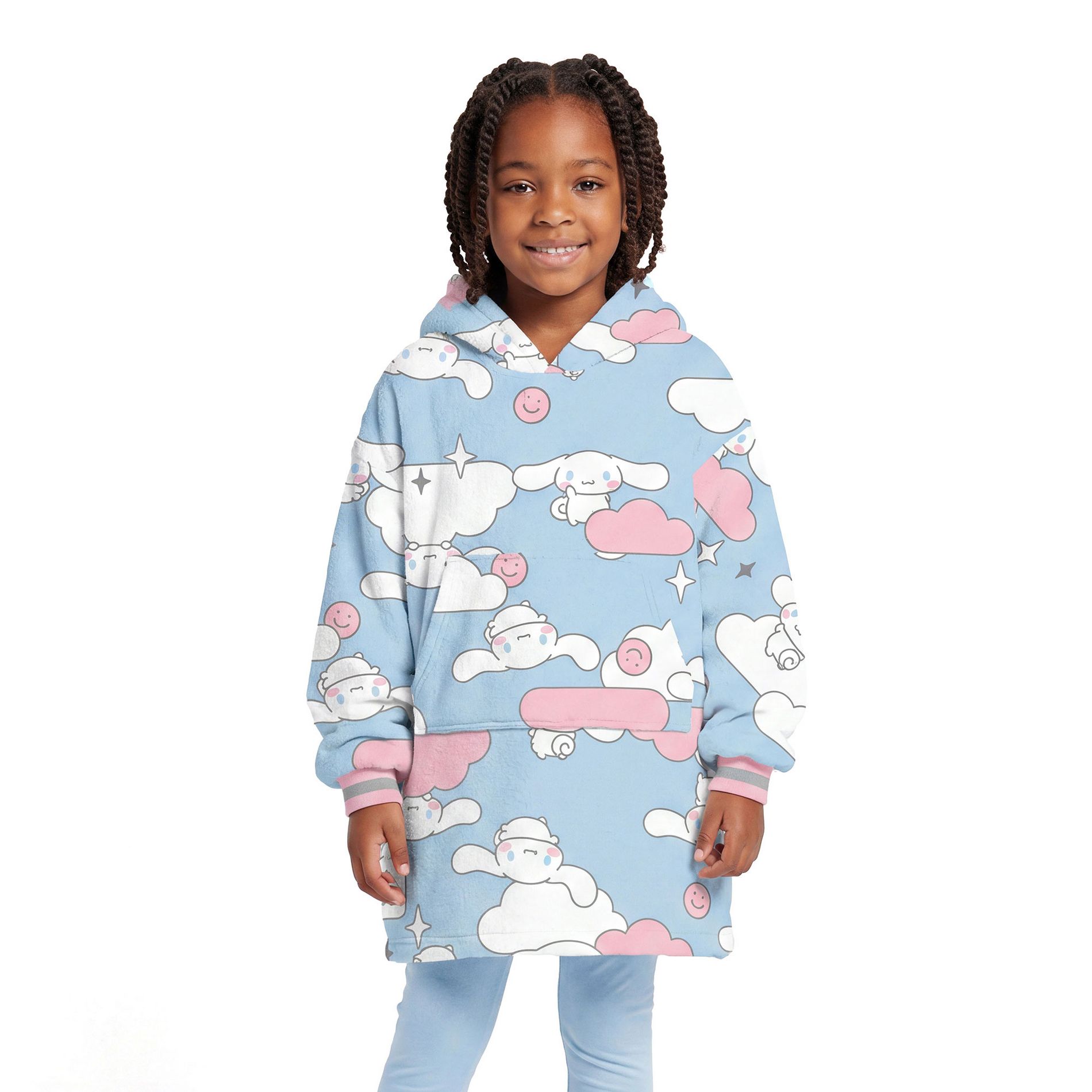 Sanrio Hello Kitty and Friends Cinnamoroll Girls Cloudy Sky Blanket Hoodie