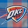 NBA Oklahoma City Thunder Plaid Steel Royal Plush Faux Shearling Blanket: Sports Team Logo - 2 of 3