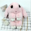 Women Cute Cartoon Rabbit Sling Bag,Fluffy Bunny Shoulder Crossbody Bag,Leather Pink - 4 of 4