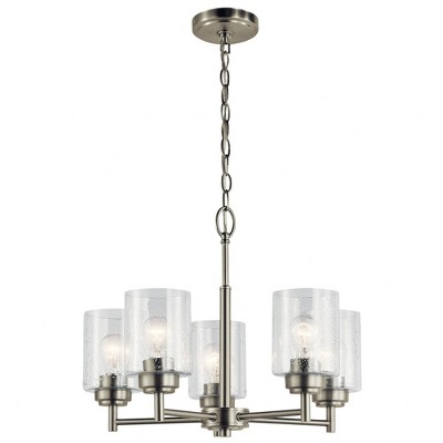 Winslow Brushed Nickel 5-Light Mini Chandelier with Clear Glass