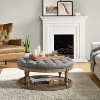 Illyria 36" Wide Transitional Tufted Round Cocktail Ottoman with Storage and Nailhead Trims for Bedroom and Living Room | ARTFUL LIVING DESIGN - 2 of 4