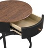 FONTOI End Tables Accent Silm Side Table with Metal Legs Round Tabletop, Special Design, for Living Room, Black,19.69"*19.69"*21.65" - 4 of 4