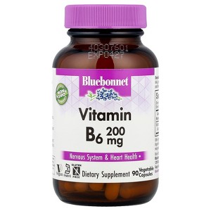 Bluebonnet Nutrition Vitamin B6, 200 mg, 90 Vegetable Capsules - 1 of 2