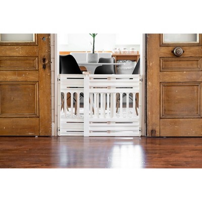 White Plastic Retractable Pet Gate with Pressure Mount