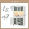 70'' Farmhouse Kitchen Sideboard with LED Lights and Outlet, Kitchen and Dining Cabinets with Buffet Storage Table - Maison Boucle - 4 of 4