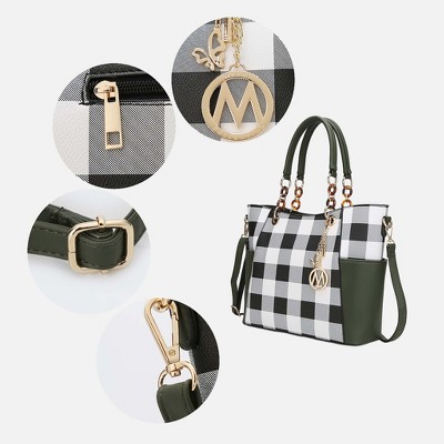 MKF Collection Tote Bag Women’s Checker Vegan Leather Set with Wallet, Bonita | MKF Collection by Mia K – Pink — фото 5