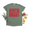 Merry and Bright Block Distressed - Women's Garment Dyed Graphic T-Shirt - 2 of 4