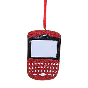 CraftOutlet.com 3.0 Inch Text Berry Personalize It Cell Phone Black Tree Ornaments - 1 of 3