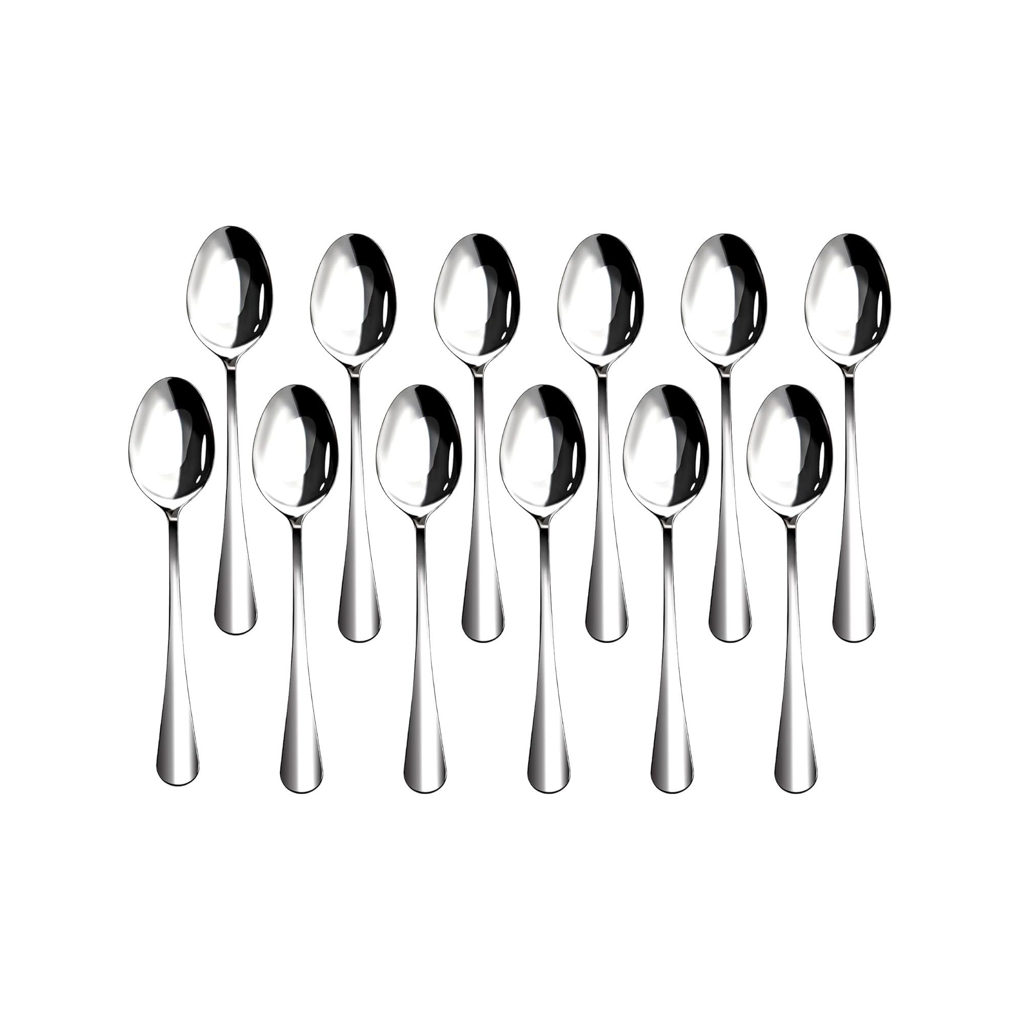 Akoasm 12-Piece Heavy Duty Food Grade Stainless Steel Teaspoon Set for Home, Kitchen & Restaurant