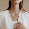 EVERLY JEWELRY | Yellow Plated Sterling Silver 12mm Heart Locket Pendant with Diamond Accent & Cable Chain, 18-inch - 4 of 4