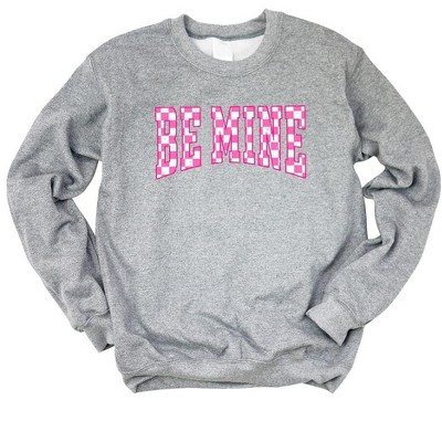 Simply Sage Market Women's Graphic Sweatshirt Be Mine Distressed Checkered
