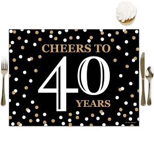 Big Dot of Happiness Adult 40th Birthday - Gold - Party Table Decorations - Birthday Party Placemats - Set of 16 - 1 of 4