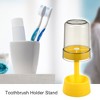 Unique Bargains Toothbrush Holder Stand with Cover with 3 Slots PP for Bathroom Pink 8.66''x2.99'' 1Pc - 2 of 4