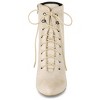 Allegra K Women's Pointy Toe Zip Lace Up Stiletto Heel Ankle Boots - 3 of 4