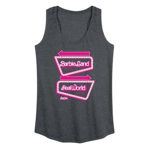 Women's - Barbie - Barbieland Real World This Way Signs Graphic Racerback Tank - 1 of 4