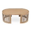Christopher Knight Home Bonita 39" Rustic Outdoor Rope Weave Acacia Wood Oval Coffee Table - 4 of 4