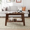 Coffee Table, Living Room Coffee Table - 2-Tier Rustic Wood Rectangle Table with Open Storage, Easy Assembly for Reception Room - 2 of 4