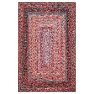 Washable Modern Bordered Bedroom Living Room Area Rugs, Geometric Non Slip Throw Carpet for Home Decor - 1 of 4
