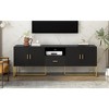 Grungis 1 Drawer TV Stand with Open Shelf for TVs Up to 70 Inch,Console Table with 2 Cabinets and Metal Legs for Bedroom,Living Room - 2 of 4