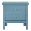 HomeStock Teal Nightstand 24x24x16 with Two Drawers, Vibrant Transitional Bedside Table for Storage and Bedroom Accent Furniture - 3 of 4