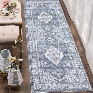 Vintage Boho Rug - Ultra-Soft Low Pile, Washable, Non Slip, Stain Resistant, Printed Carpet for Living Room Bedrooms Playroom Office Kitchen - 1 of 4