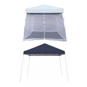 Z-Shade 10 Foot Horizon Angled Leg Screen Shelter Attachment with 10 by 10 Foot Push Button Angled Leg Instant Shade Canopy Tent - 1 of 4
