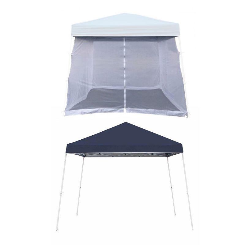 Z-Shade 10 Foot Horizon Angled Leg Screen Shelter Attachment with 10 by 10 Foot Push Button Angled Leg Instant Shade Canopy Tent, 1 of 7