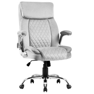 NicBex Velvet Adjustable Height Executive Office Desk Chairs with Wheels and Flip-up Armrests for Work Study - 1 of 4