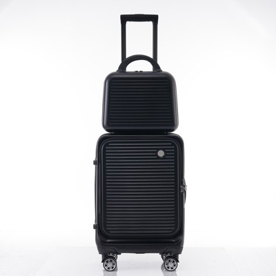 20 inch hard shell luggage with front pocket and 360 ° swivel wheels, lightweight and suitable for outdoor travel and camping