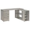 Vynxaria 3-Drawer L-Shaped Desk with Storage Shelves, Corner Workstation for Home Office Organization - 2 of 4