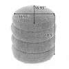 Alilang 16.93 inches Modern Round Pouf Ottoman with Layered Design for Living Room or Bedroom-Coffee - 4 of 4