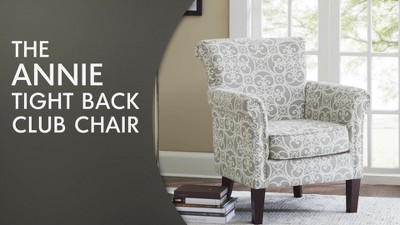 Navy Geometric 30" Wood Base Accent Chair