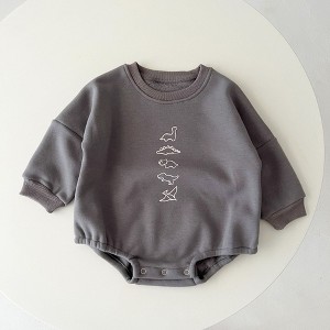 MyKids-Usa Baby Dinosaur Print Pattern Pullover Onesies In Autumn - 1 of 4