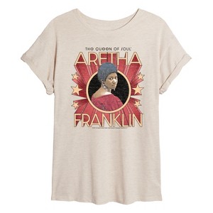 Women's - Aretha Franklin - The Queen of Soul Oversized Graphic T-Shirt - 1 of 4