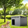 Bencmate Pet Crates and Houses Easy Assembly Open Roof Cleaning Slanted Weather Resistant for Indoor Outdoor Use, Brown, 32.2"*25.12"*24.13" - 4 of 4