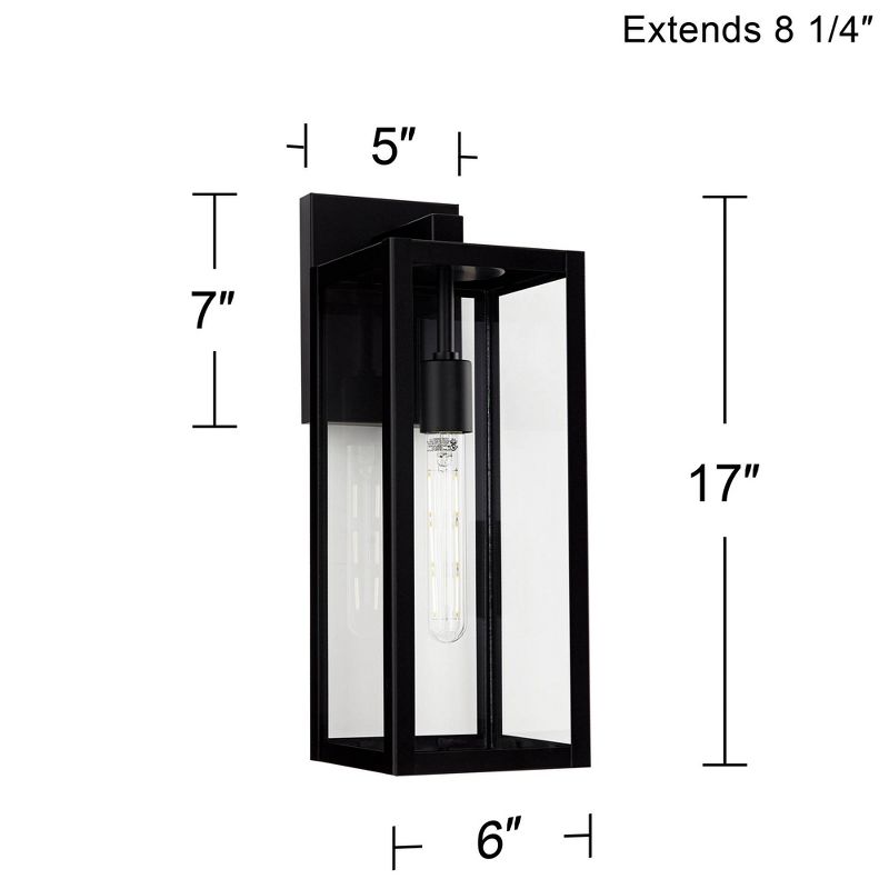 John Timberland Titan Modern Outdoor Wall Light Fixture Mystic Black 17" Clear Glass for Post Exterior Barn Deck House Porch Yard Patio Home Outside, 4 of 10