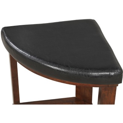 Cylina Dark Brown Glass Top Round Dining Table with 4 Faux Leather Chairs
