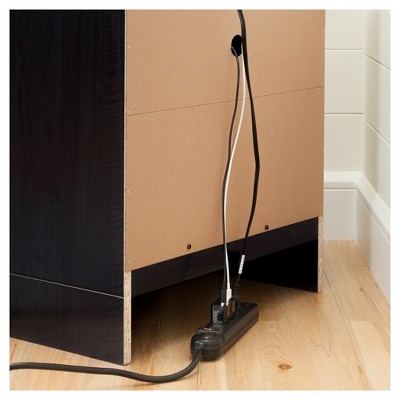 Black Onyx 2-Drawer Nightstand with Open Shelf