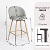 Homy Casa Set of 2 Modern Upholstered Counter Height Bar Stools with Metal Legs - 3 of 4