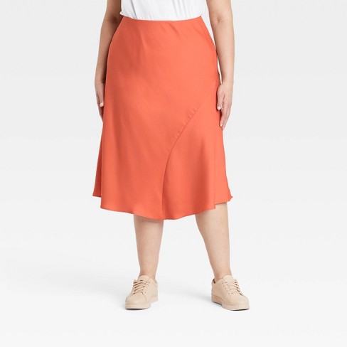 Women's High-Rise Midi Slip Skirt - A New Day™ - image 1 of 3