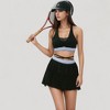Anna-Kaci Active Women's Athletic Pleated Mini Skirt with Double Layer Mesh Design and Contrast Waistband - 2 of 4