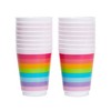 Sparkle and Bash 16 Pack Plastic Tumbler Cups for Kids, Rainbow Party Supplies (16 oz) - 4 of 4