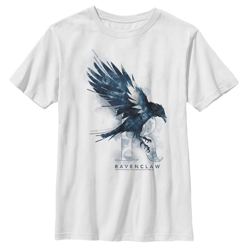 Boy's Harry Potter Ravenclaw Bird Watercolor T-Shirt, 1 of 5