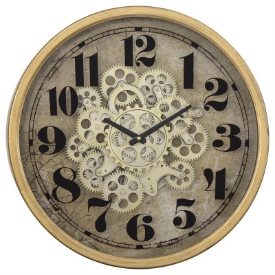 Yosemite Home Decor Gold Round Gear Clock