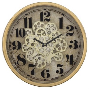 Yosemite Home Decor Gold Round Gear Clock - 1 of 4