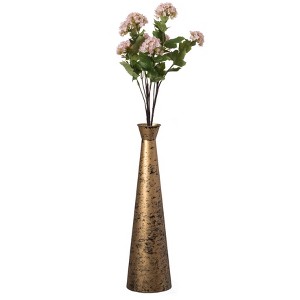 Brushed Paint Unique Straight Design Metal Decorative Floor Vase Flower Holder for Entryway, Living Room - 1 of 4
