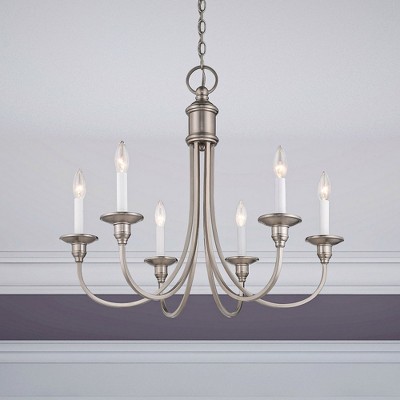 Antique Brass 6-Light Candle Chandelier
