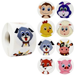 Wrapables Animal Sticker Roll, Stickers for Sealing Cards, Envelopes, Gift Boxes, Festive Party Favors (500pcs) - 1 of 4