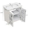 Christopher Knight Home Richter Vintage 31" Bathroom Vanity with Ceramic Sink, Tempered Glass Doors and Adjustable Shelves - 3 of 4